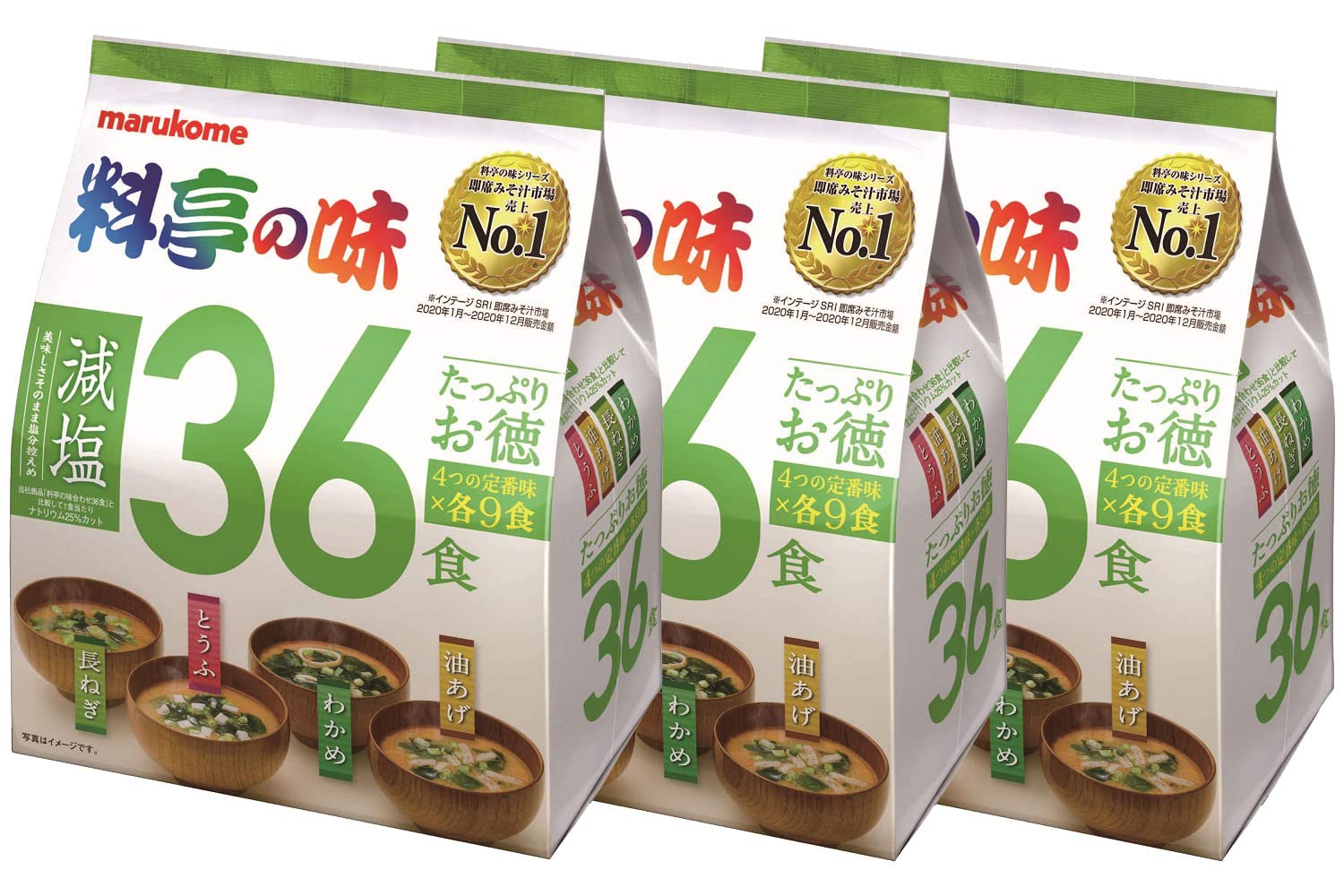 마루코메 료테이노아지 저염 즉석 된장국 36식 3개입 36식×3개