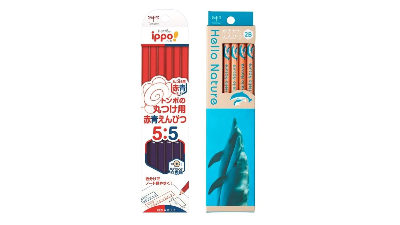 톰보 ippo CV-KIVP 1다스 채점용 연필 및 헬로네이처 2B 연필 세트