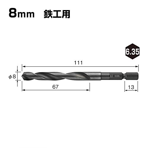 베셀 케사쿠 드릴 비트 8.0mm 철공용 KMD-8.0 이미지 2