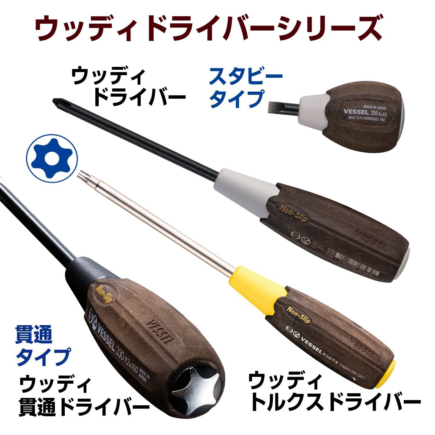 베셀 우디 B-380NT 12mm 너트 드라이버 논슬립 그립 이미지 6