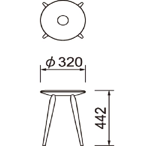 텐도목공 링스툴 블랙 S-3165MP-NT 원목 의자 이미지 3