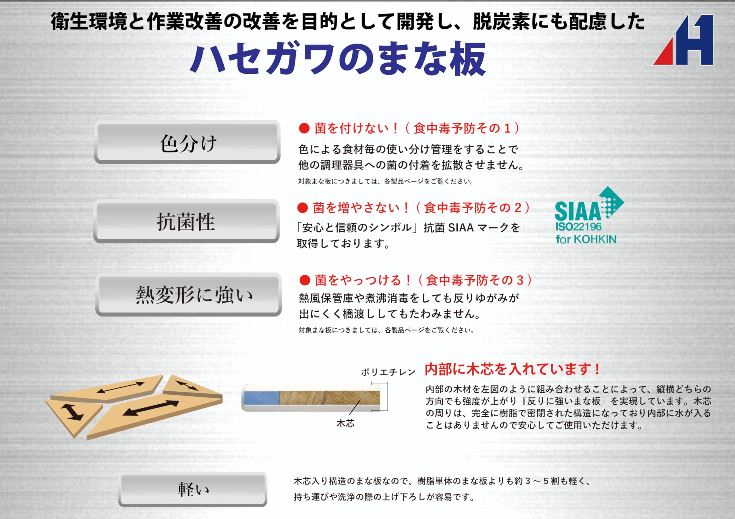 하세가와 SDK30-9045 A 90x45cm 빨간색 도마 이미지 6