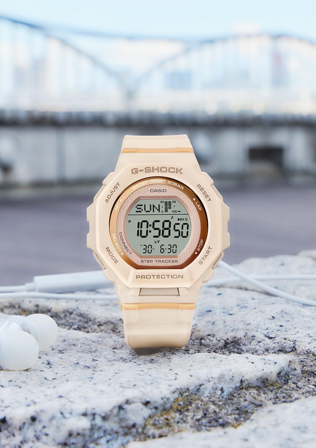 카시오 지샥 G-SHOCK GMD-B300-4JF 미드사이즈 블루투스 여성용 손목시계 이미지 9