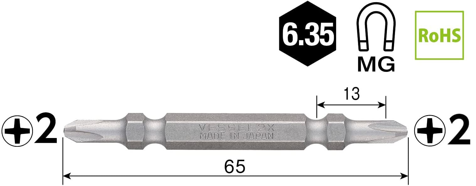 베셀 문제해결 양두 비트 DS10P2065F 65mm 10개입 40V 대응 이미지 2