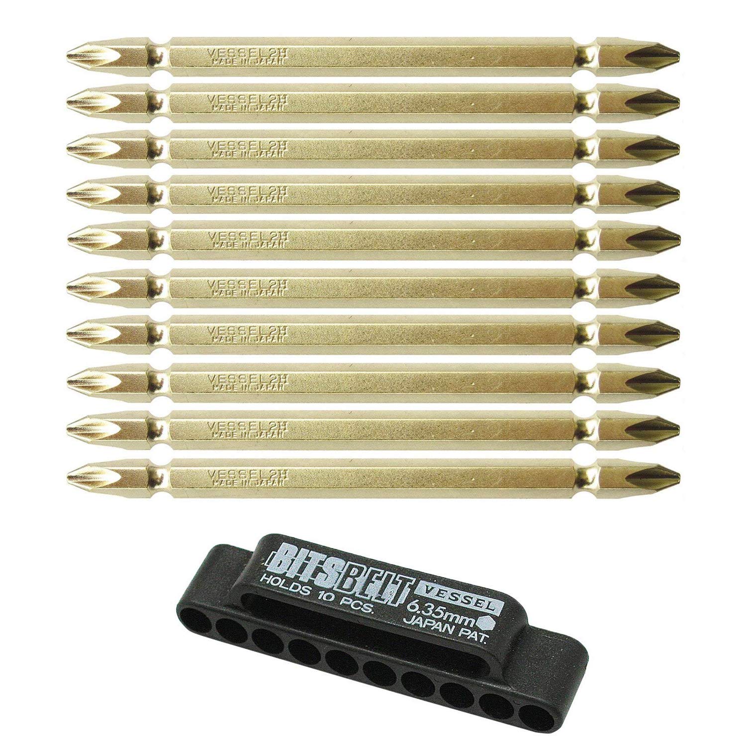 베셀 BW-13 십자 2번 110mm 비트 10개입 홀더 포함