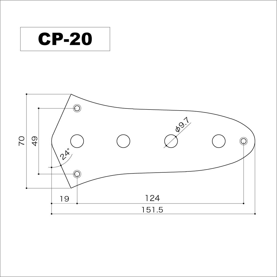 고토 CP-20 JB 베이스 컨트롤 플레이트 레릭 크롬
