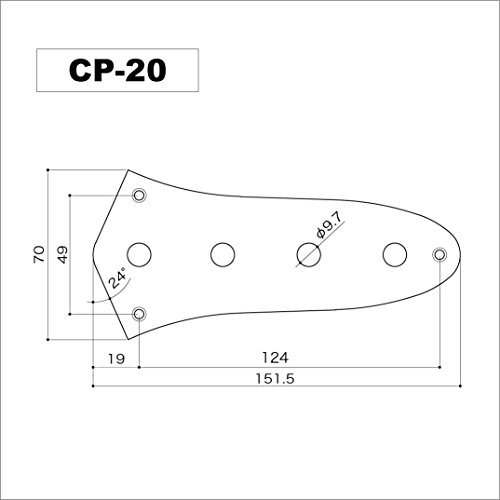 고토 CP-20 JB 베이스 컨트롤 플레이트 레릭 크롬 이미지 3