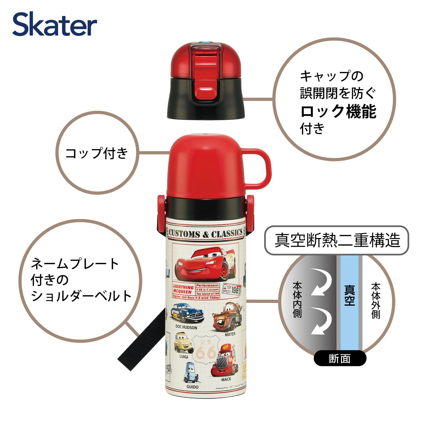 스케이터 카즈 2WAY 470ml 직음용 컵 겸용 보온보냉 물병 이미지 9
