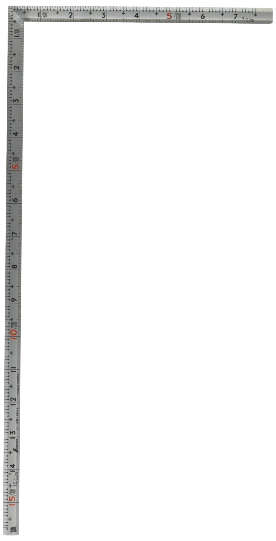 신와 직각자 실버 10654 1척5촌 뒷면각목