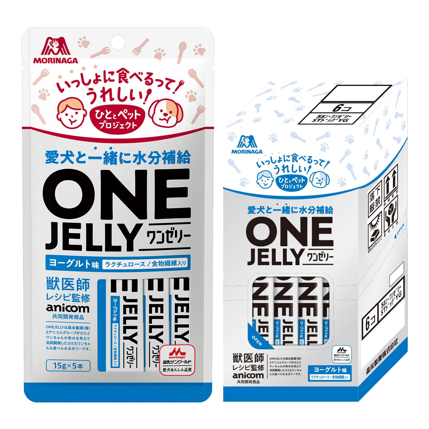 모리나가 원젤리 요거트맛 75g 6입 강아지 간식 원젤리 스틱 요거트