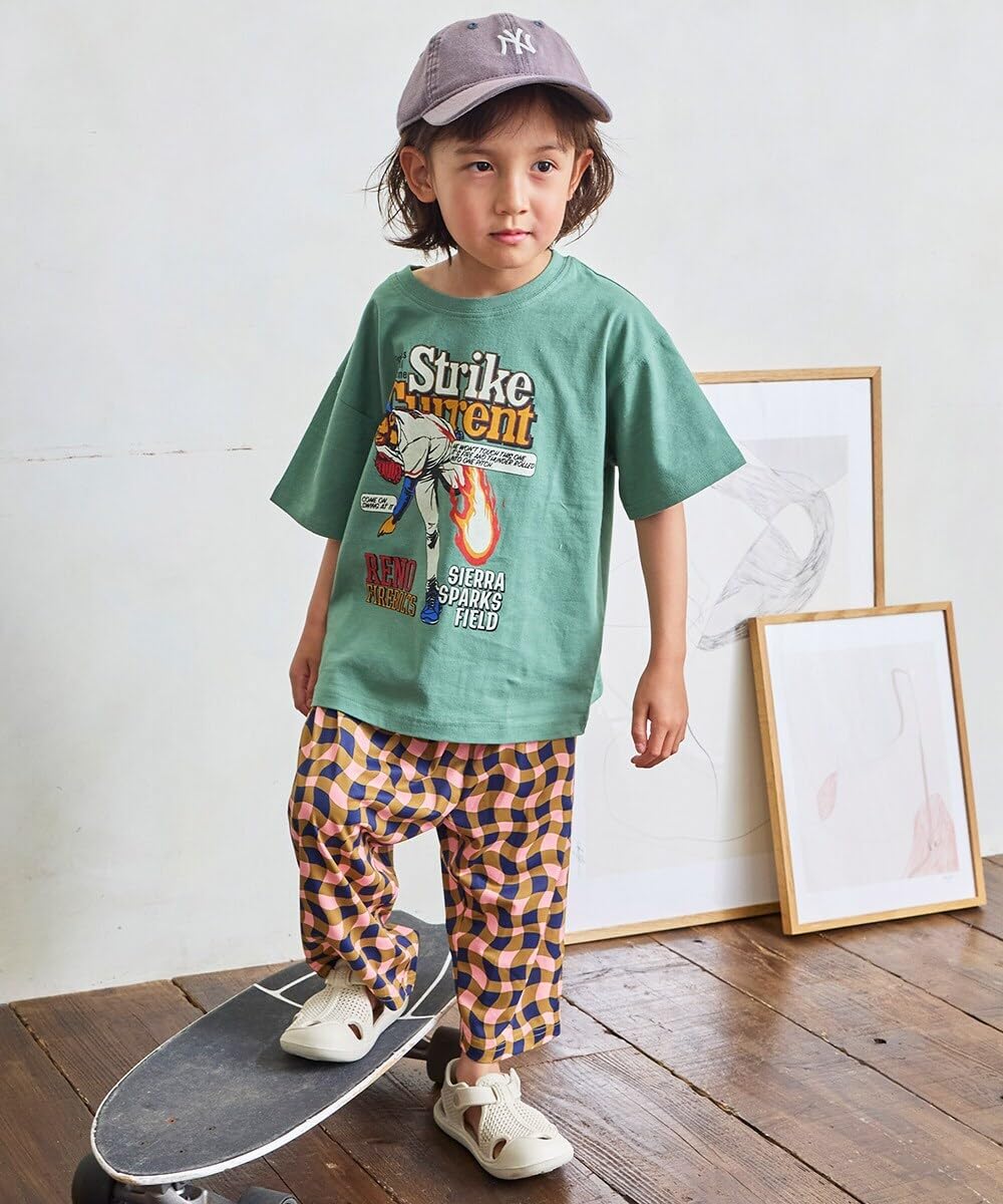 마키즈 프린트 반팔 티셔츠 Ｄ６０브라운 120 이미지 8