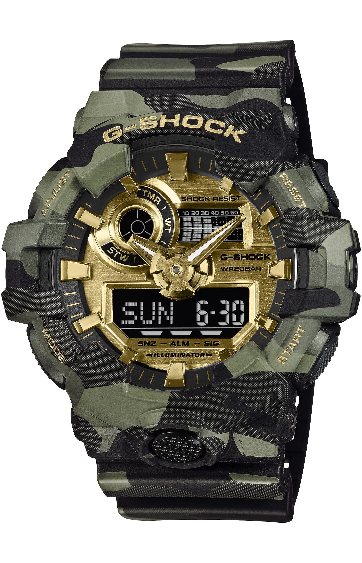 카시오 지샥 BOLD CAMO 카키 GA-700CMG-3AJF 한정 컬러: 카모플라주 골드