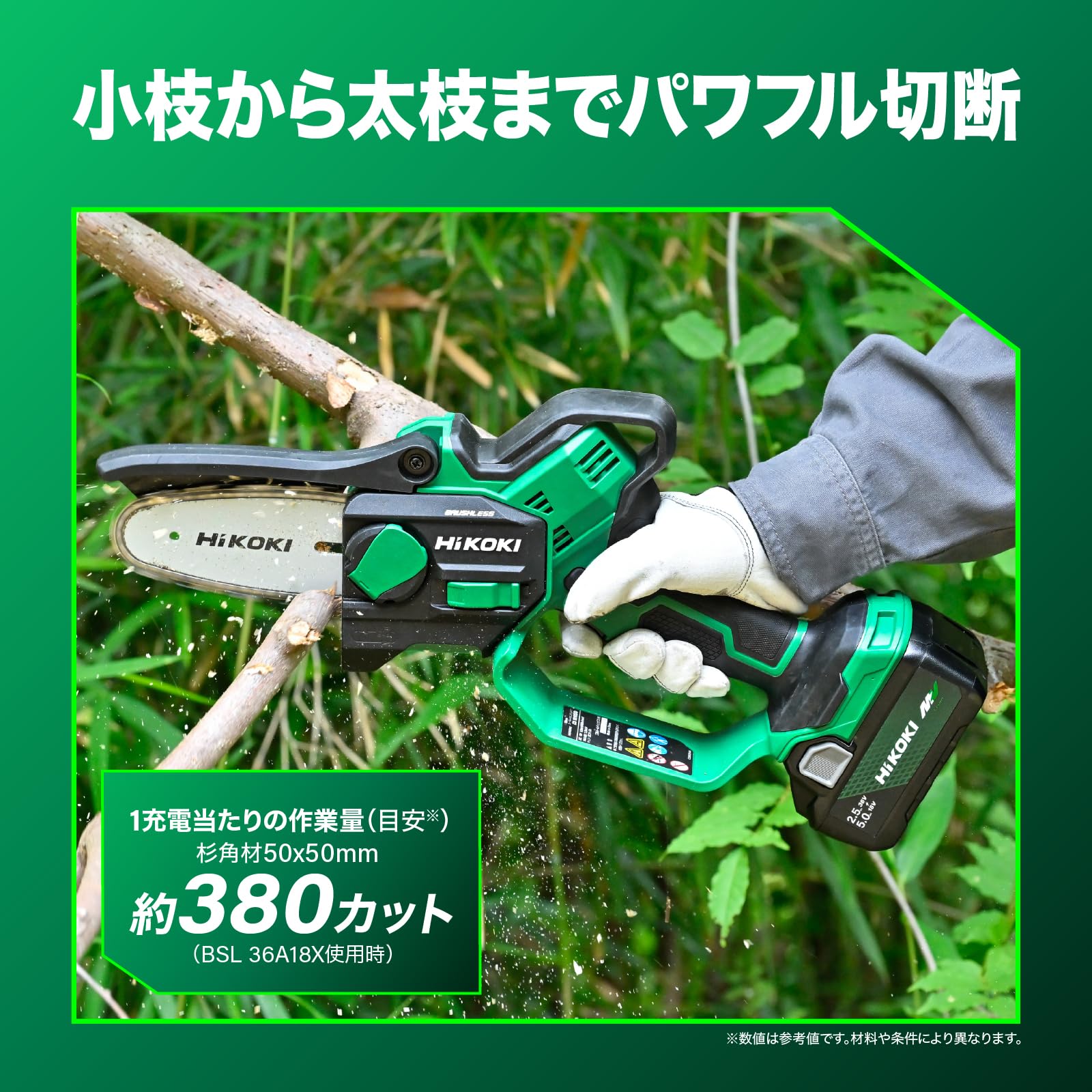 하이코키 CS1810DD 18V 100mm 충전 미니 체인톱 본체 이미지 4