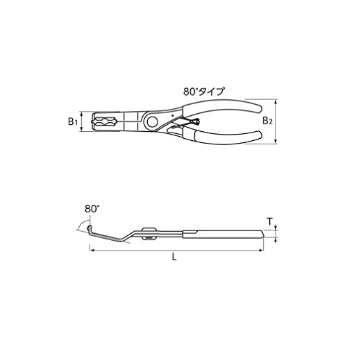 KTC AP202B 80도 클립 클램프 플라이어 이미지 2