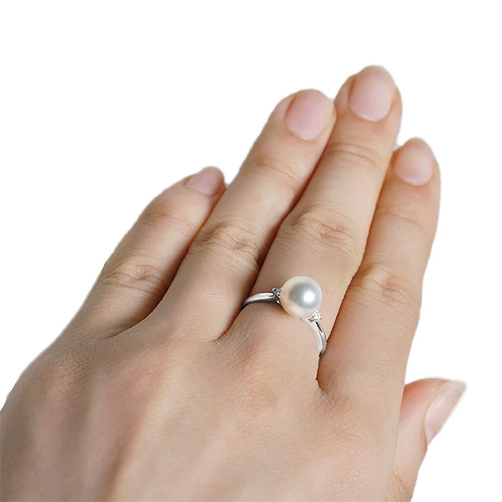 교세라 아코야 진주 플래티넘 반지 8.0mm 6월 탄생석 8 이미지 4