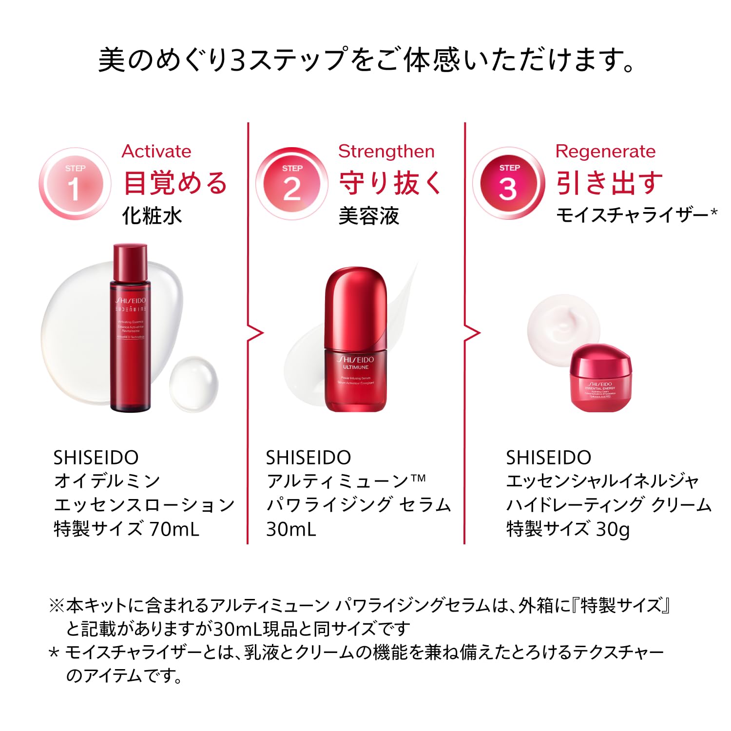 시세이도 얼티뮨 에센셜 키트 30mL 70mL 30g 기초화장품 세트 이미지 3