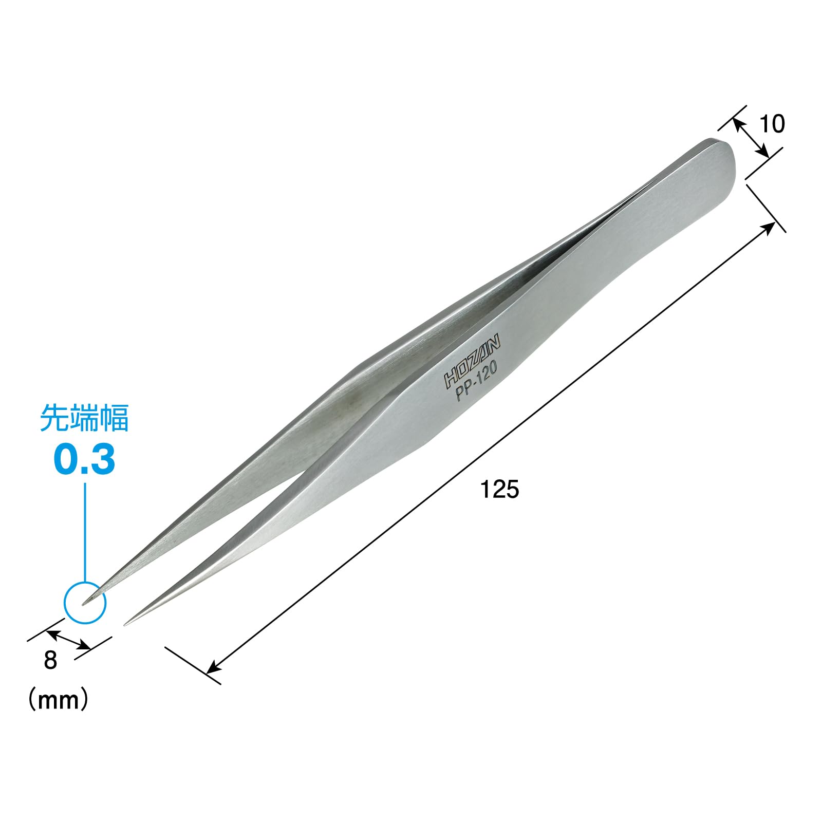 호잔 티타늄 PP-120 일자형 정밀 핀셋 125mm 비자성 핀셋만 스트레이트 이미지 7