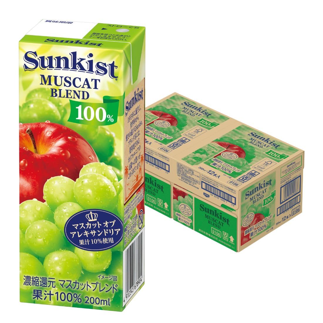 모리나가 썬키스트 머스캣 블렌드 주스 200ml 24팩