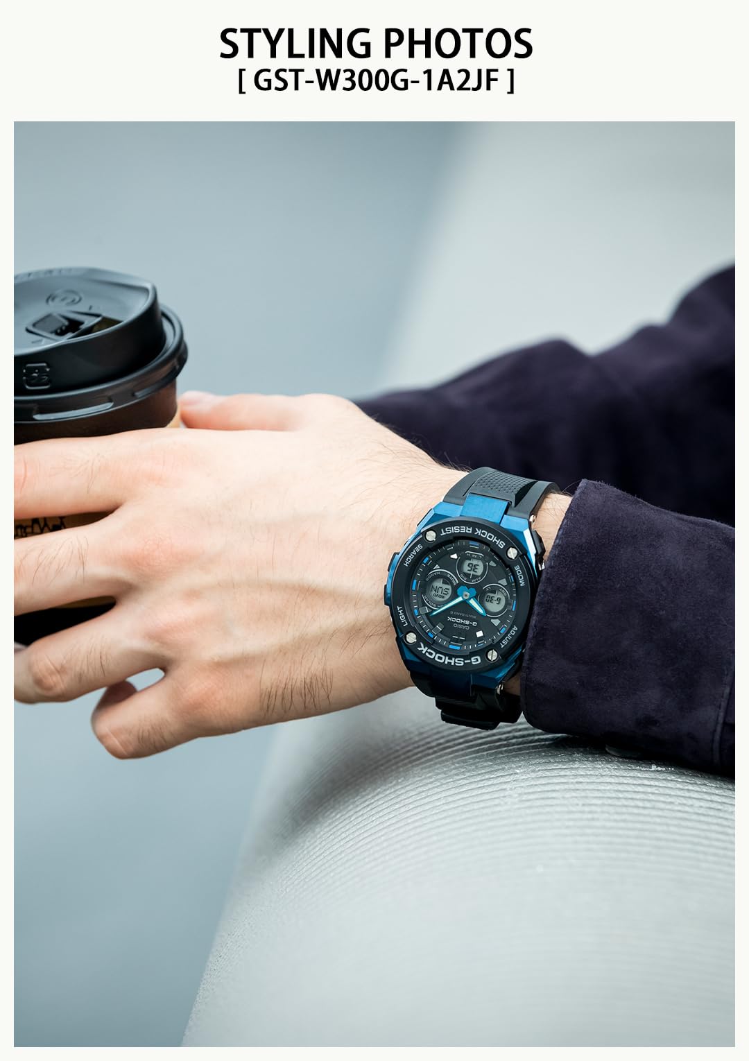카시오 지샥 G-STEEL 미드사이즈 GST-W300G-1A9JF 미드 사이즈 골드 블랙 이미지 3