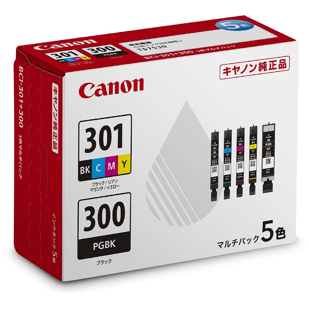 캐논 BCI-301 300 5색 정품 잉크 카트리지 멀티팩 이미지 2
