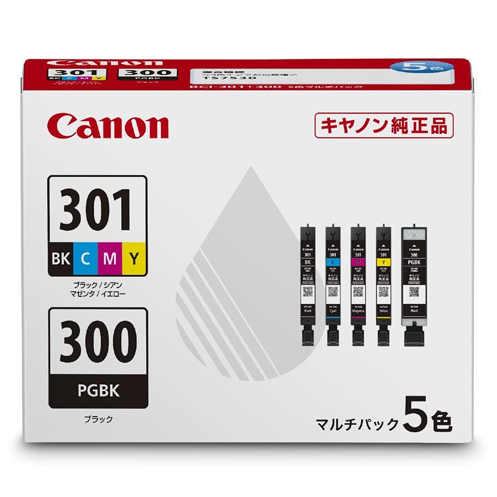캐논 BCI-301 300 5색 정품 잉크 카트리지 멀티팩 이미지 1