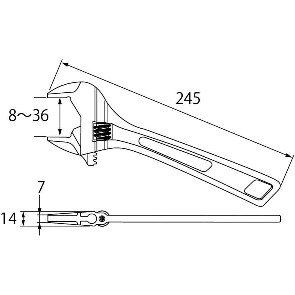 롭텍스 하이브리드 몽키렌치 X UM36XGB 250mm 몽키스패너 이미지 5