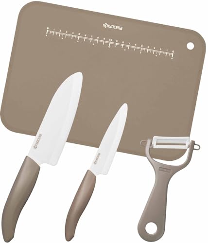 교세라 라떼베이지 GF-B441LBG-AZ 14cm 11cm 세라믹 칼 도마 4종 세트