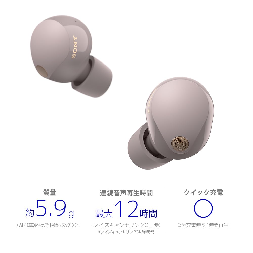 소니 WF-1000XM5 스모키핑크 완전 무선 노이즈캔슬링 이어폰 이미지 3