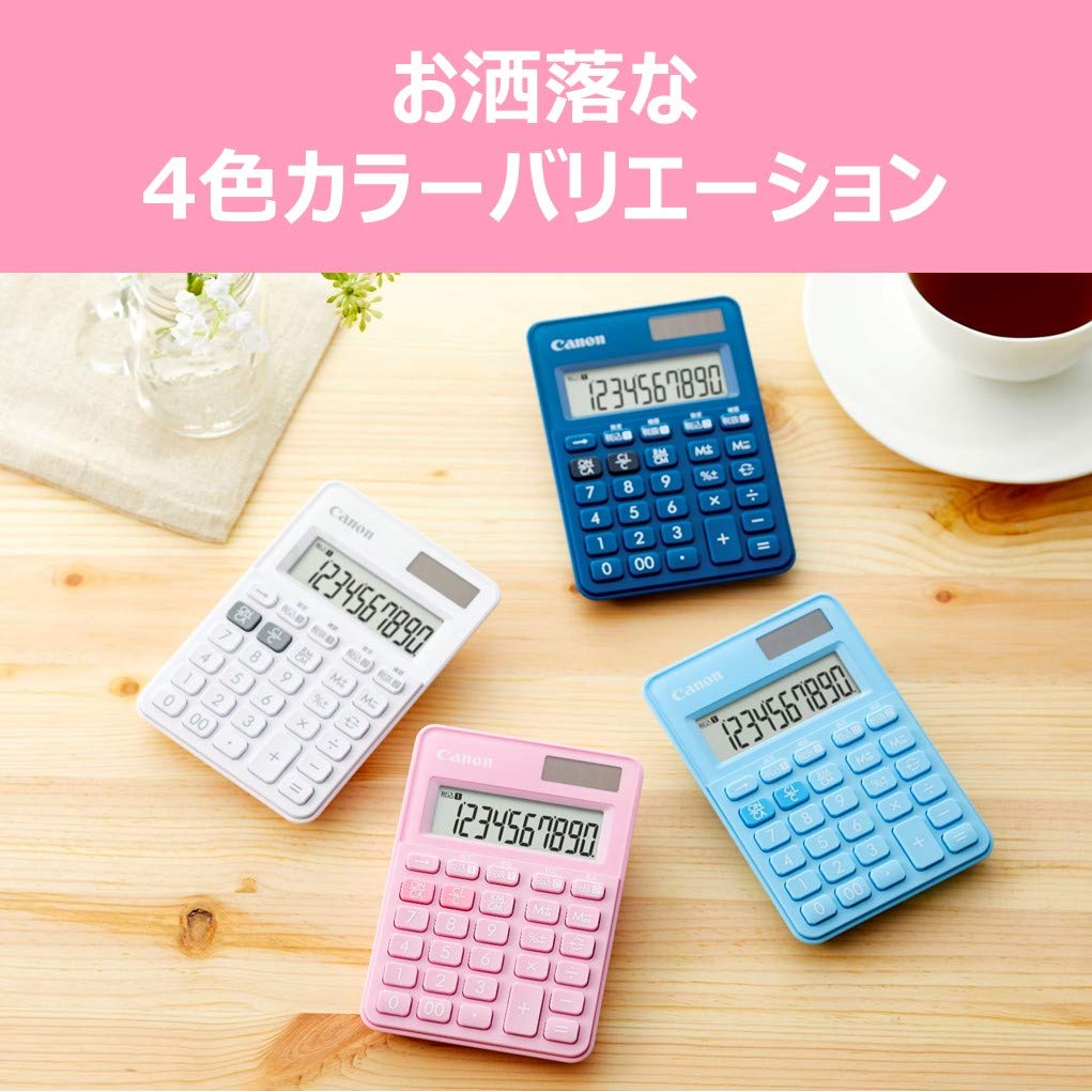캐논 컬러풀 계산기 LS-100WT-SP 10자리 미니 이중세금계산기능 스트로베리핑크 이미지 5