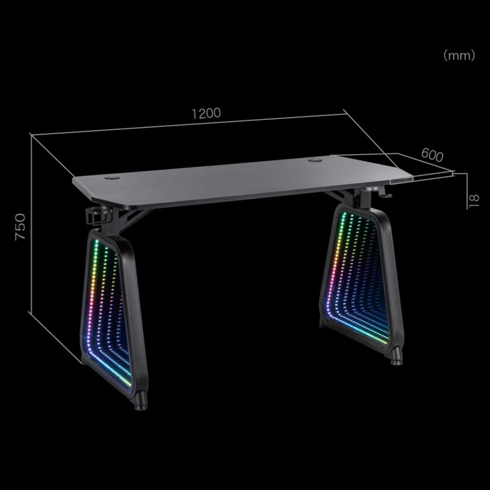 산코 THANKO PYZONE 게이밍 데스크 SEEMRGHBK 1200mm 블랙 이미지 3