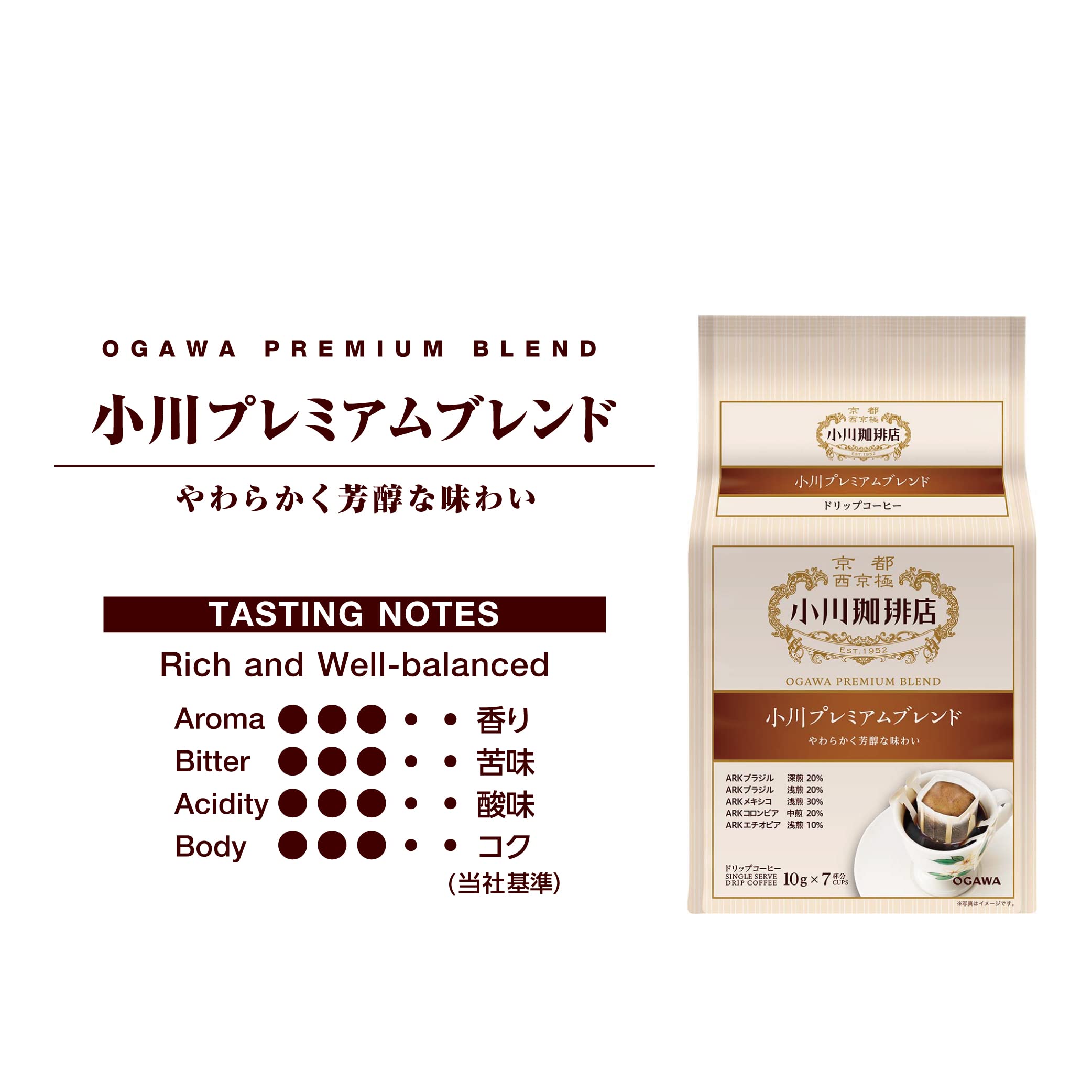 오가와커피 프리미엄 블렌드 드립커피 10g 7개입 Pack of 7잔분 이미지 3