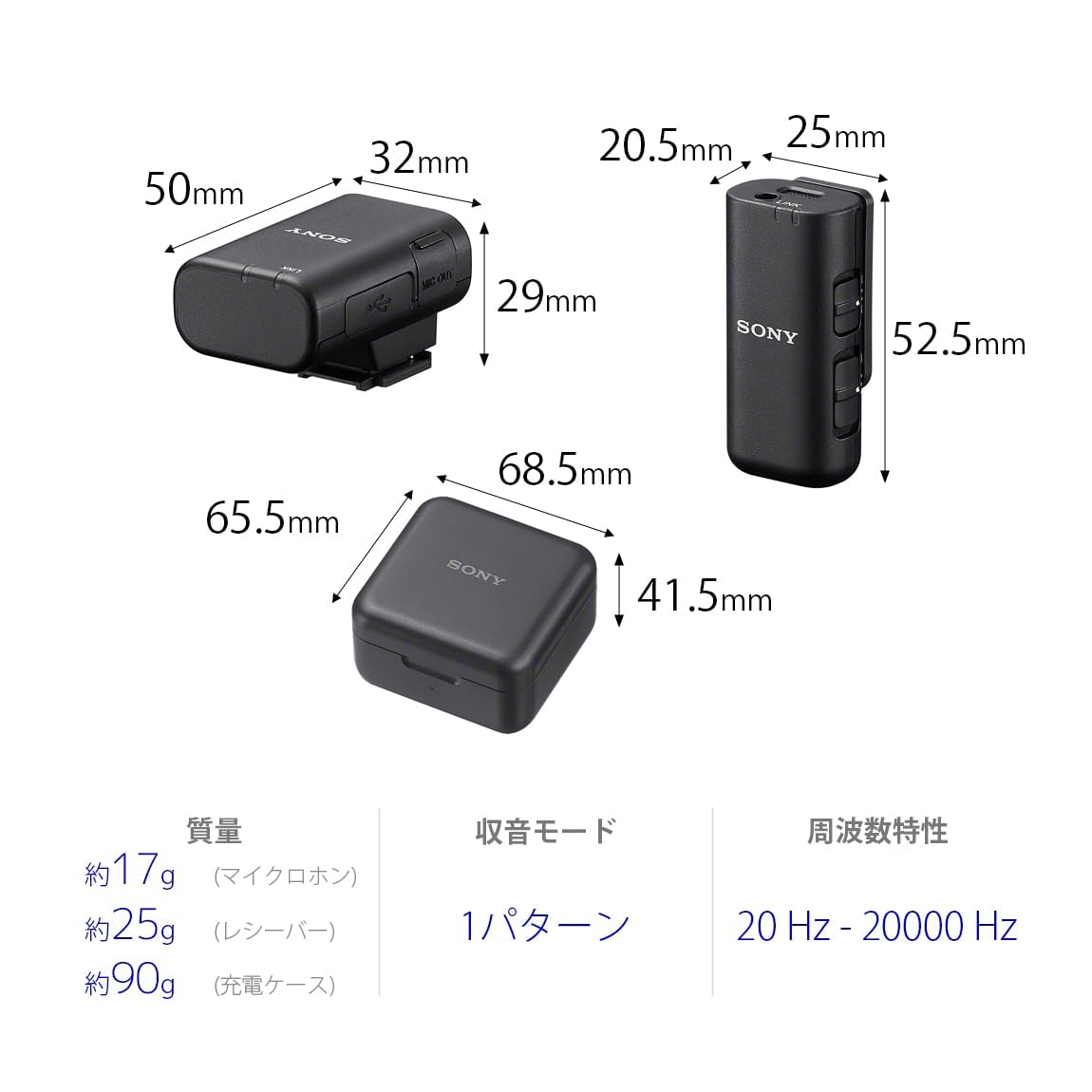 [중고] 소니 ECM-W3S 무선 마이크 1채널 카메라용 브이로그 송수신기 세트 이미지 2