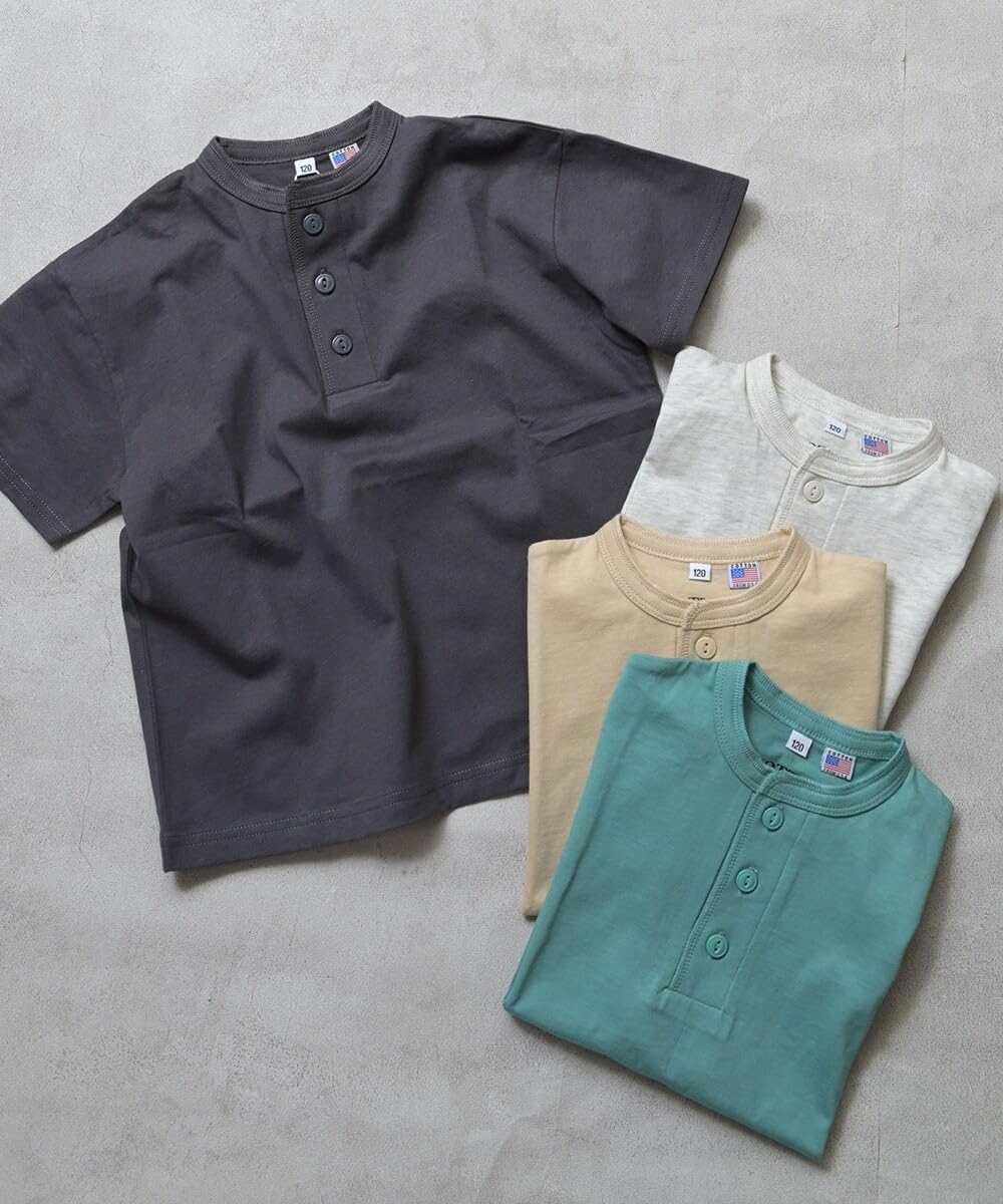 마키즈 COTTON from U.S.A 헨리넥 티셔츠 B70 차콜 80 이미지 2