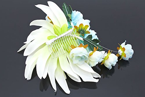 소우비엔 머리장식 블루 꽃 동백 장미 코사지 헤어 액세서리 이미지 5