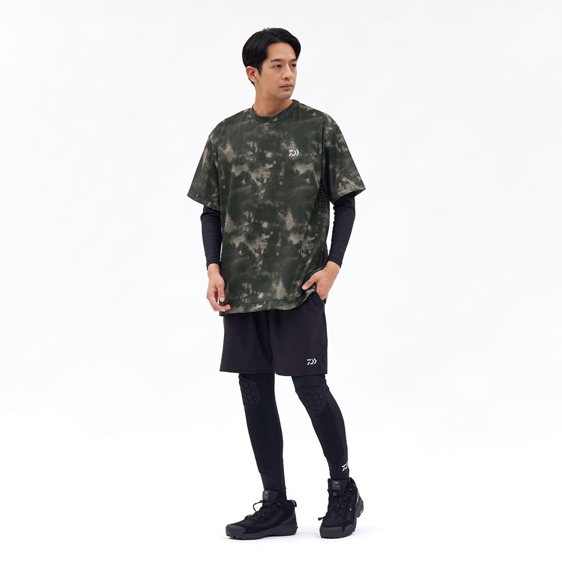 다이와 드라이 메쉬 반팔 셔츠 DE-8726 블랙헤이즈카모 M 블랙헤이즈카모 이미지 4