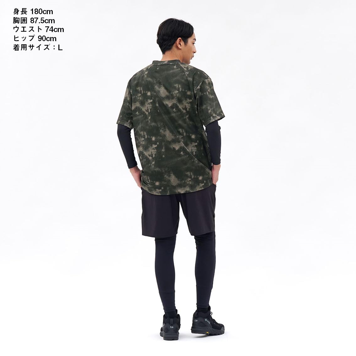 다이와 드라이 메쉬 반팔 셔츠 DE-8726 블랙헤이즈카모 M 블랙헤이즈카모 이미지 5