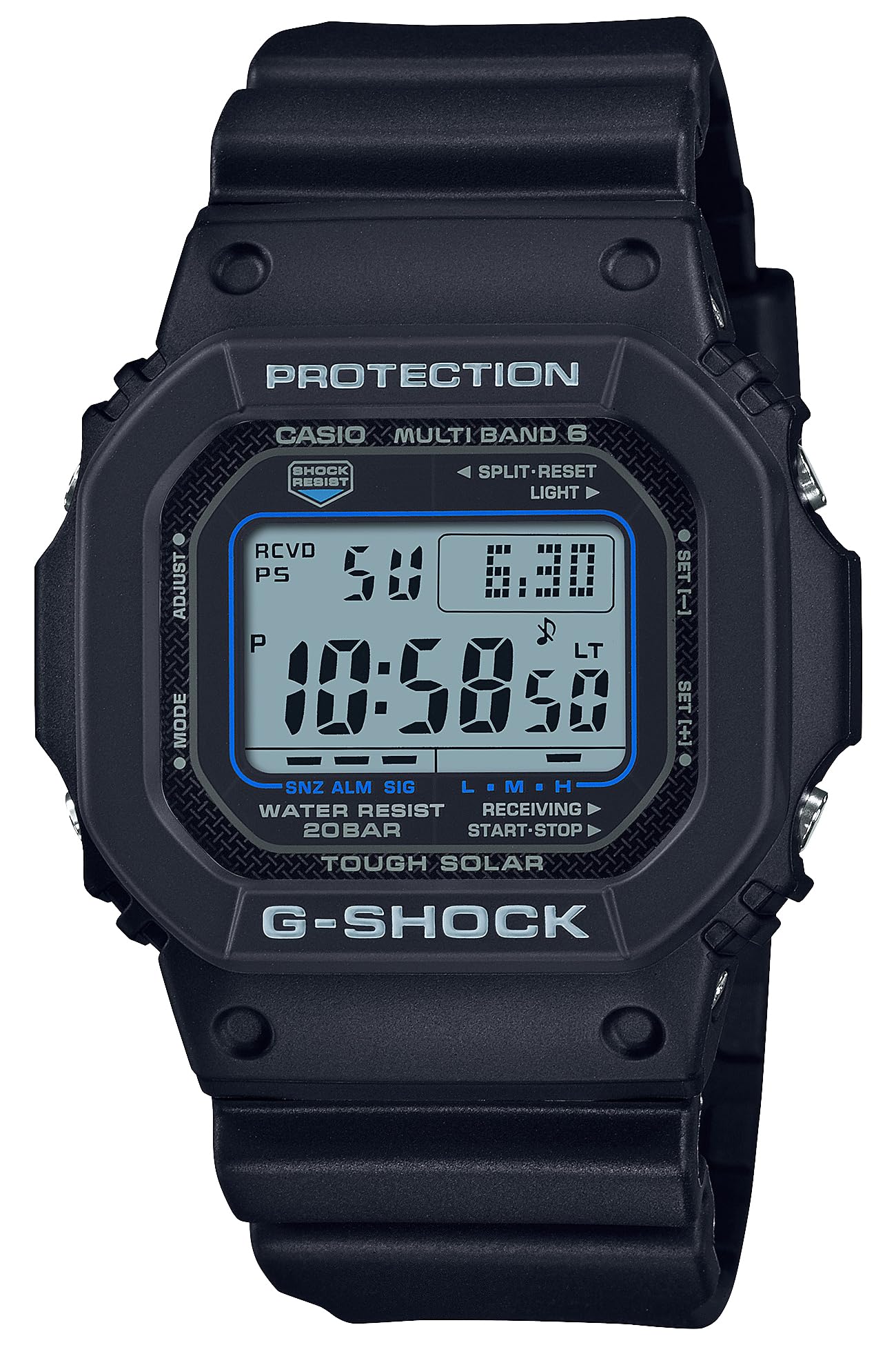 카시오 지샥 5600 스퀘어 블랙 블루 G-SHOCK 단품 블랙 블루