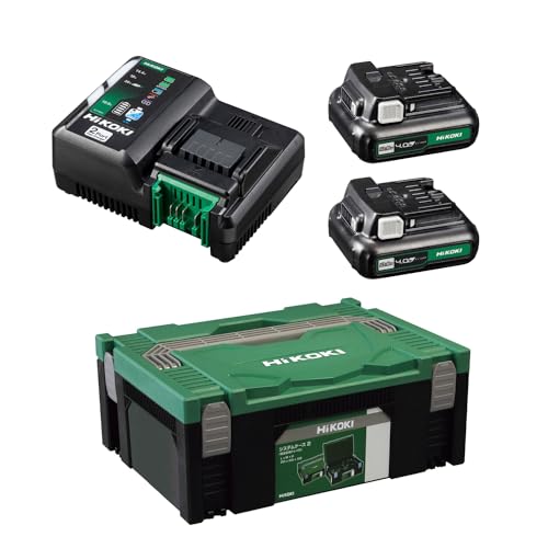 [중고] 하이코키 UC18YDML 2L 10.8V 배터리 2개 2포트 급속 충전기 스타터 키트 이미지 1