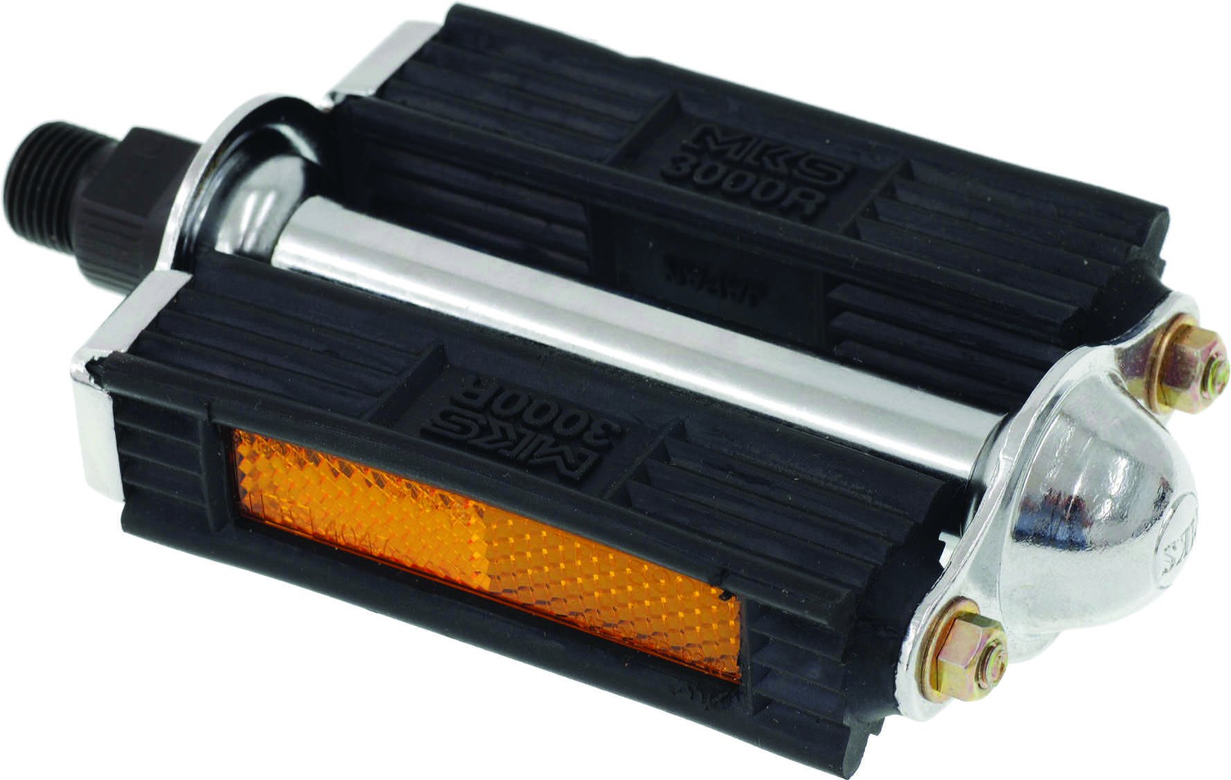 MKS 3000R 블랙 1/2인치 실용 자전거 페달 리플렉터 포함 이미지 1