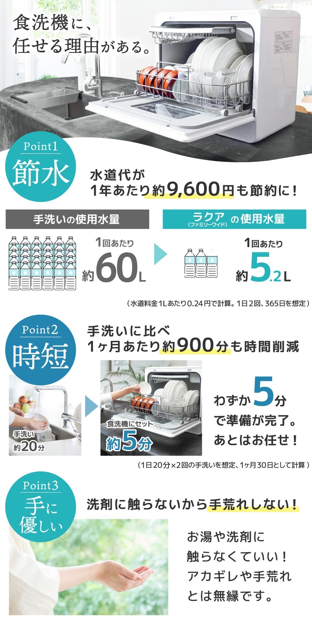 산코 THANKO 라쿠아 패밀리 와이드 TKDWWDHWH 식기세척기 와이드 단품 이미지 7