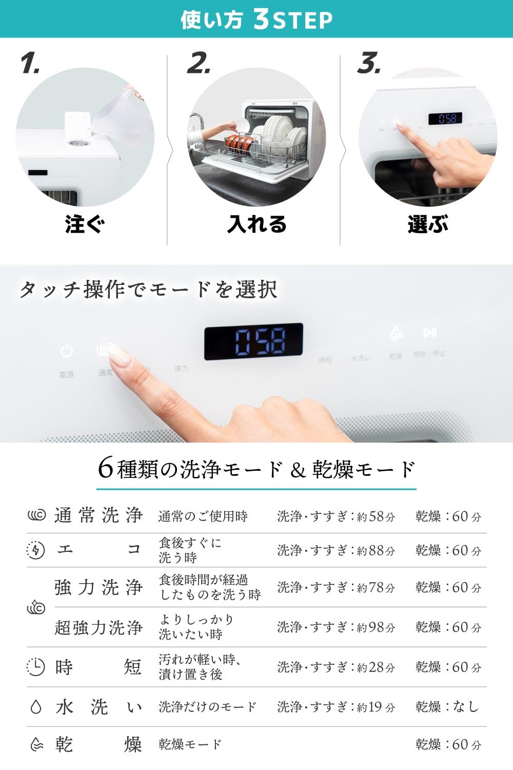 산코 THANKO 라쿠아 패밀리 와이드 TKDWWDHWH 식기세척기 와이드 단품 이미지 8