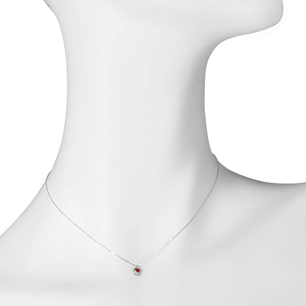 교세라 크레산베르 루비 K10 화이트골드 목걸이 라운드 2.5mm 이미지 5