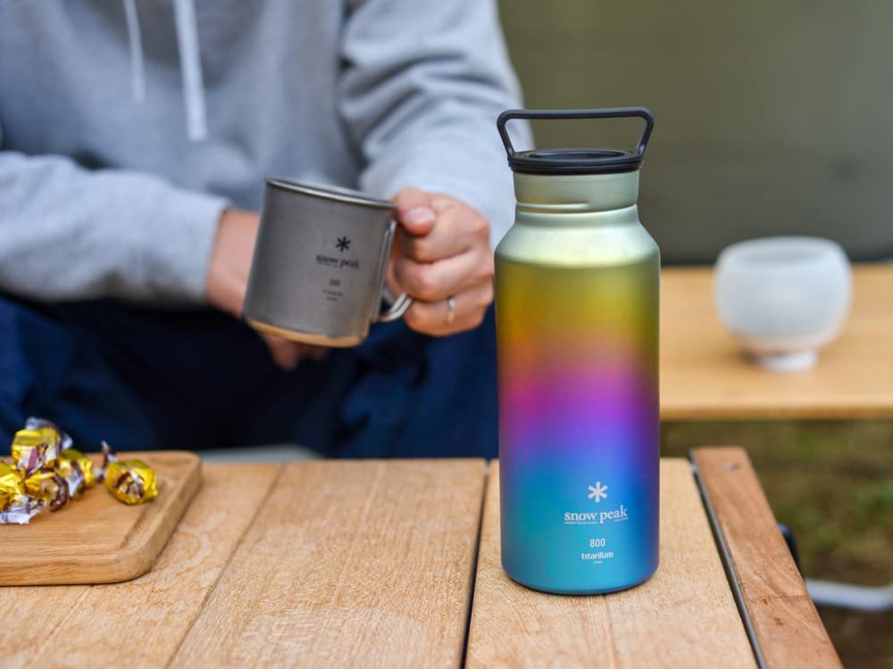스노우피크 오로라 보틀 TW-800-RA 800ml 티타늄 물병 레인보우 이미지 5