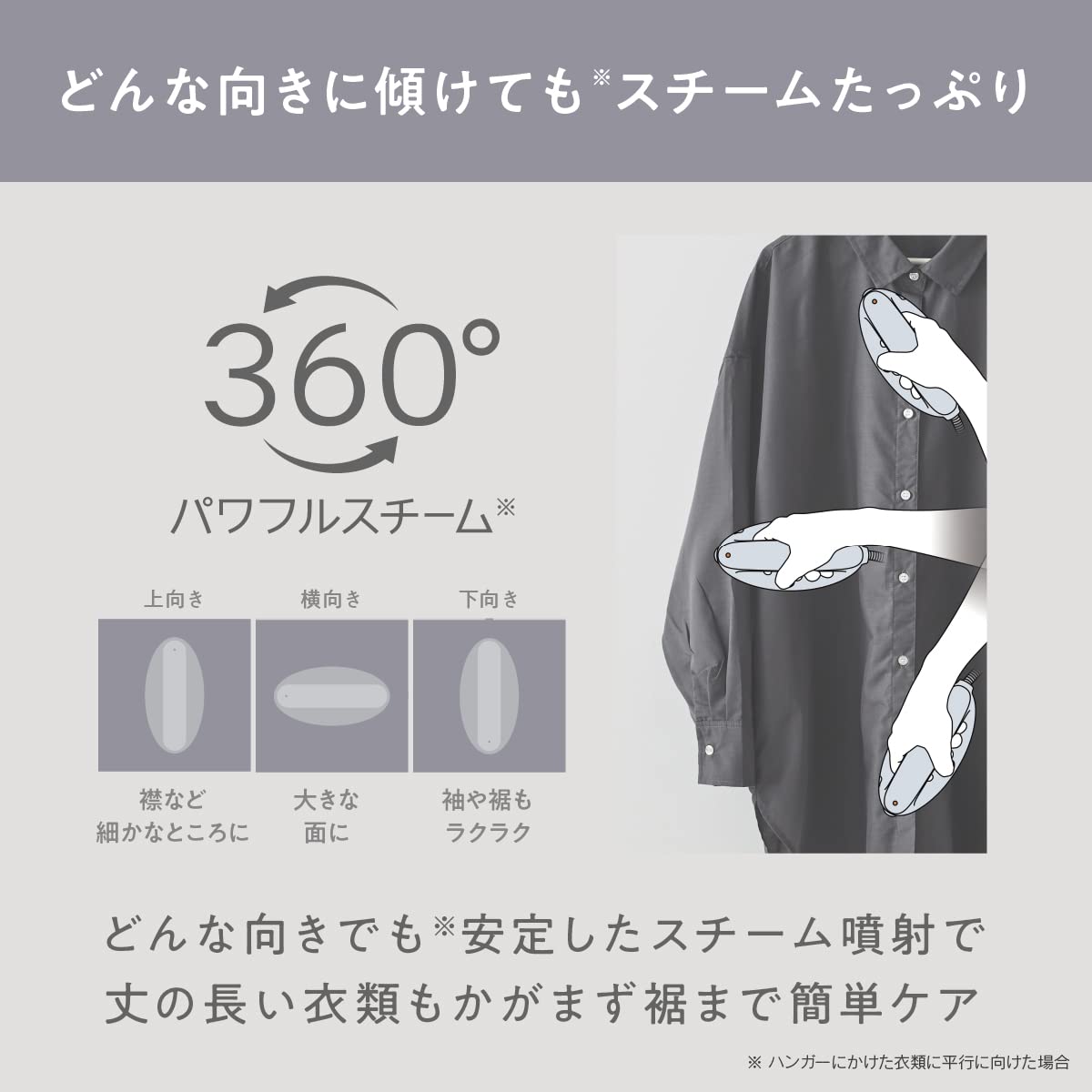 파나소닉 의류 스티머 프로스트 블루 NI-FS690-A 360도 강력 스팀 다리미 이미지 6