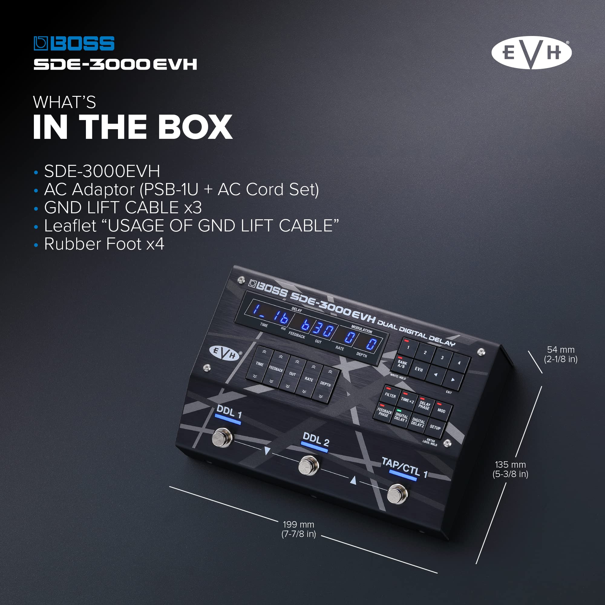 보스 SDE-3000EVH 듀얼 디지털 딜레이 페달 이미지 9