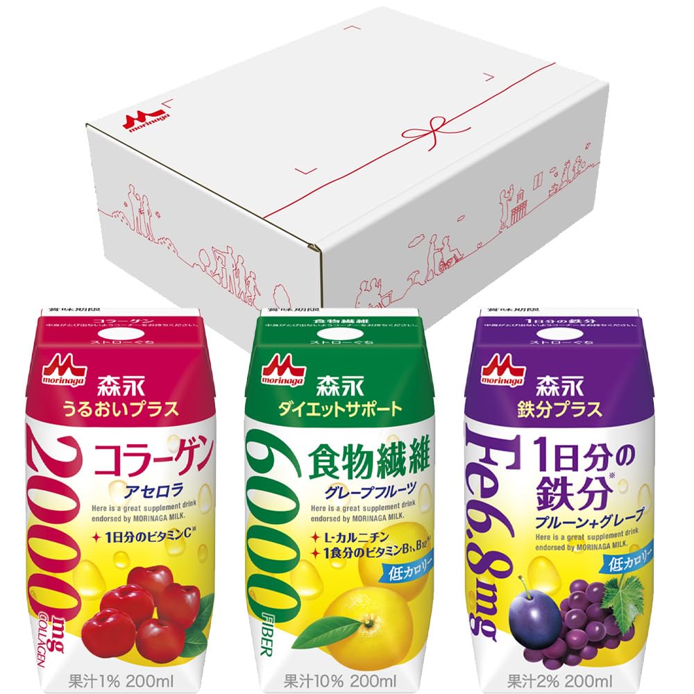 모리나가 영양 플러스 어소트 세트 200ml 24팩 영양 음료 3종 세트