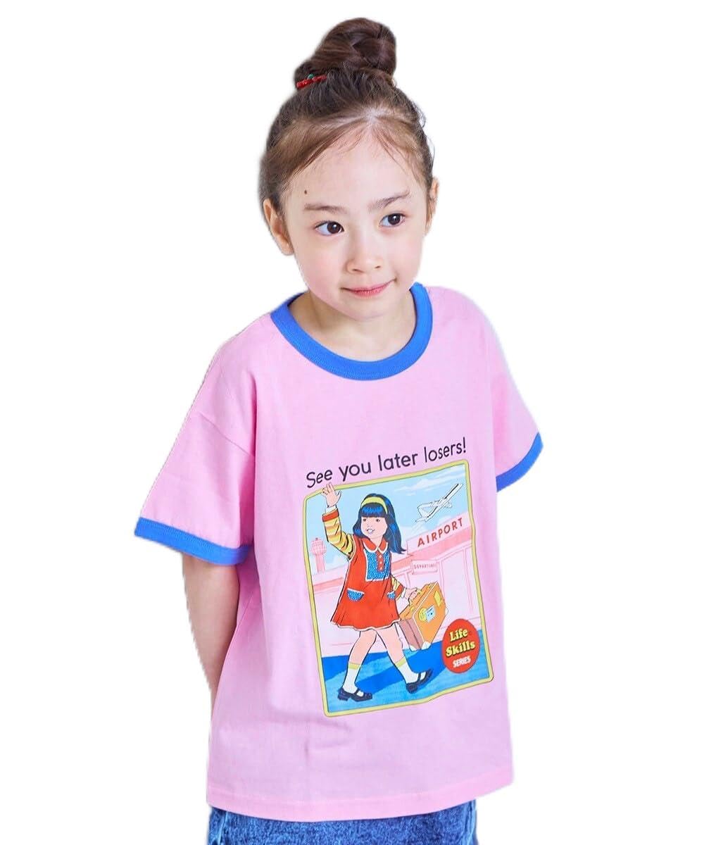 마키즈 스티븐 로즈 별주 프린트 반팔 티셔츠 Ｇ３０핑크 80