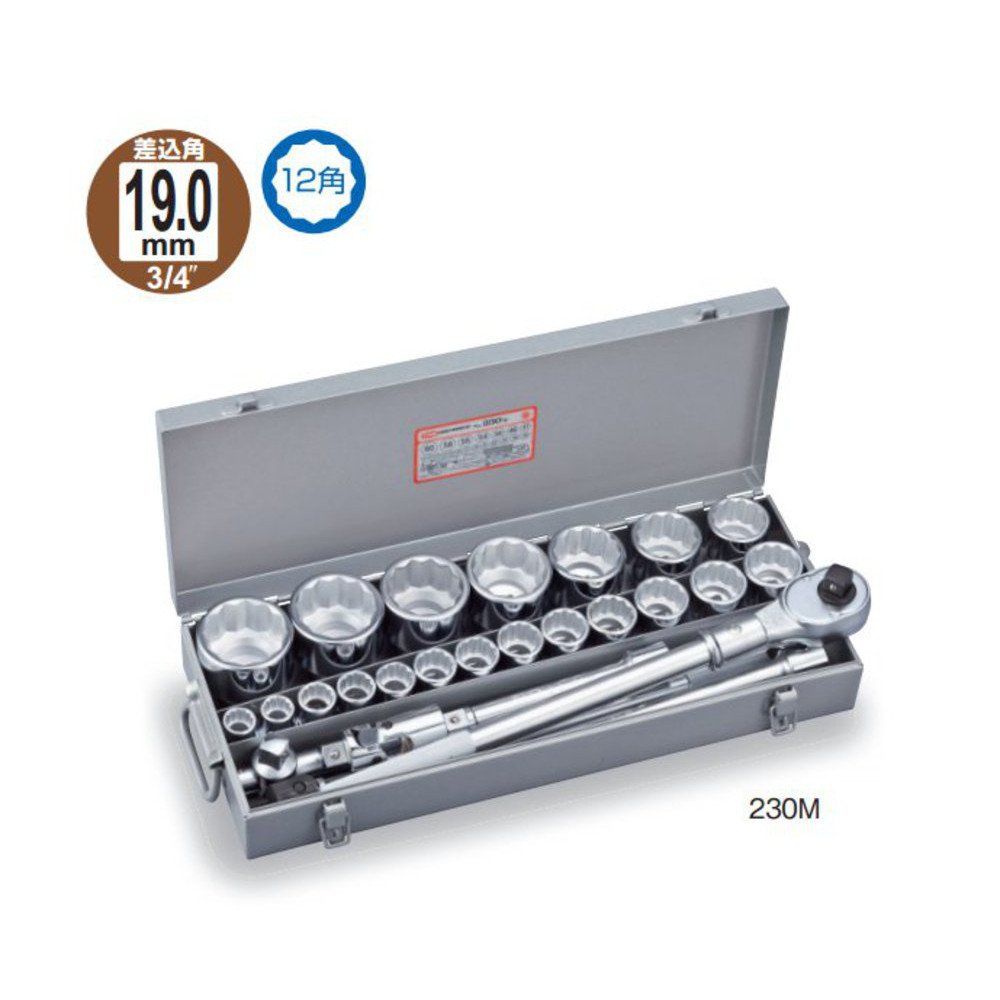 토네 실버 230M 19.0mm 소켓 렌치 세트 26점 이미지 2