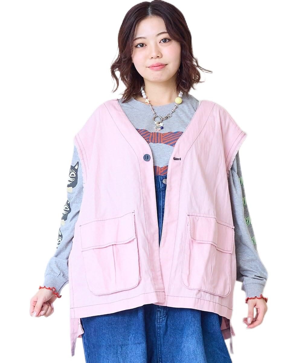 마키즈 베스트 헤링본 트윌 밀리터리 G10 라이트핑크 160