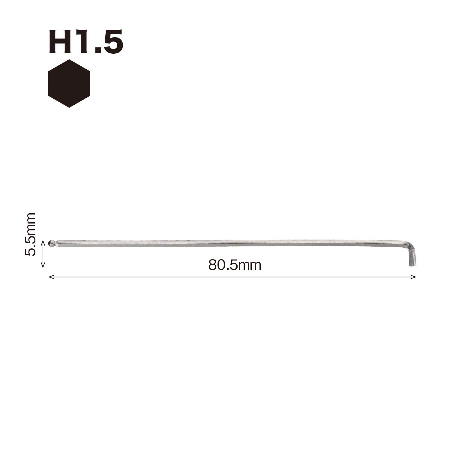 베셀 8200BP 1.5mm 볼포인트 L형 육각렌치 단축 이미지 2